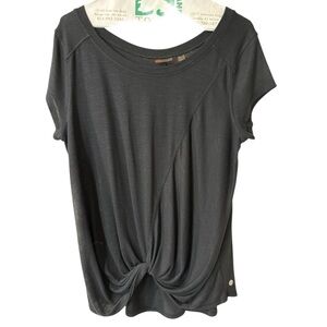 Zella Black Twist-Front Short Sleeve Tee